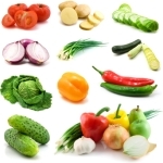 vegetables isolated on the white background